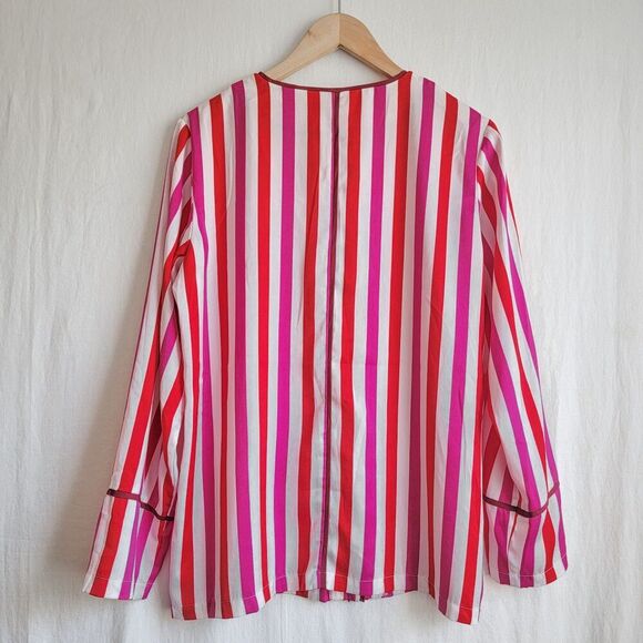 Summersalt The Cloud Nine Striped Long Sleeve Button Up Sleep Shirt Size Small - Picture 3 of 6